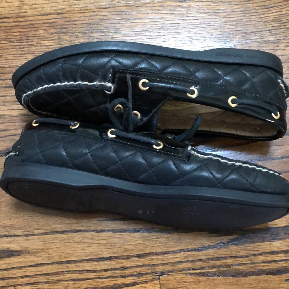 Black Quilted Sperry Top-Sider with Detail 7 1/2 - Picture 4 of 11